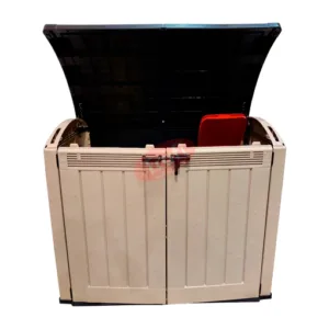 Magazie din plastic crem-nisipos KETER Ultra, 177 x 113 cm capac deschis