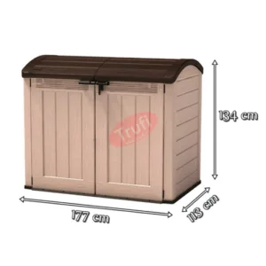 Magazie din plastic crem-nisipos KETER Ultra, 177 x 113 cm dimensiuni