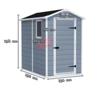 Magazie din plastic gri KETER Manor 46, 130 x 192 cm dimensiuni