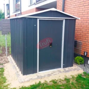 Magazie metalica gri AE65, 202 x 137 cm, 10 ani garantie in curte
