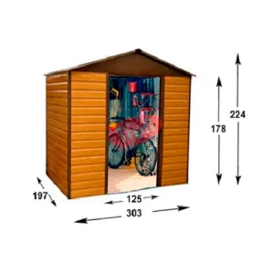 dimensiune magazie metalica maro W106 303x197cm 10ani garantie
