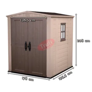 dimensiuni magazie din plastic crem nisipos KETER Factor66 178x196cm