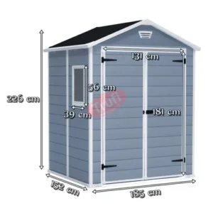 dimensiuni magazie din plastic gri KETER Manor65 152x185cm