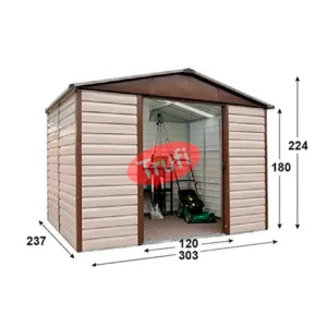 dimensiuni magazie metalica crem nisipos TS108 303x237cm 10 ani garantie
