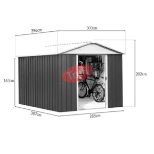 dimensiuni magazie metalica gri AE1013 303x396cm 10ani garantie