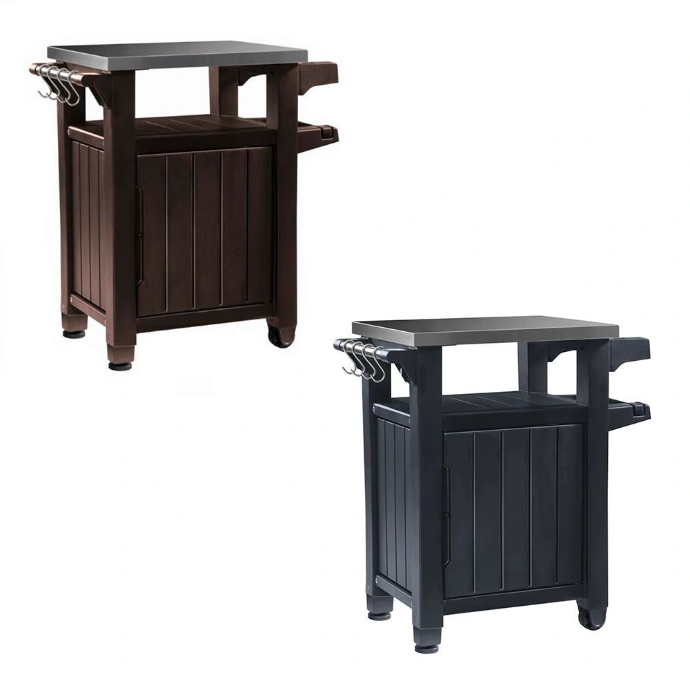 Dulap KETER Unity cu blat inox gri sau maro