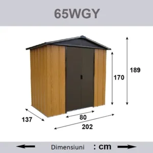 Magazie metalica maro W65, 202×137 cm, 10 ani garantie dimensiuni