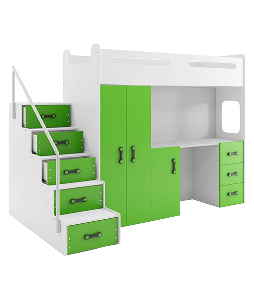 tone business friendly Mobilier camera copii Max4 : pat, dulap, birou, Verde