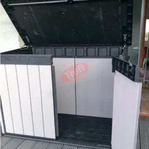 Magazie depozitare 2 pubele KETER Elite, 141 x 82 cm usi deschise