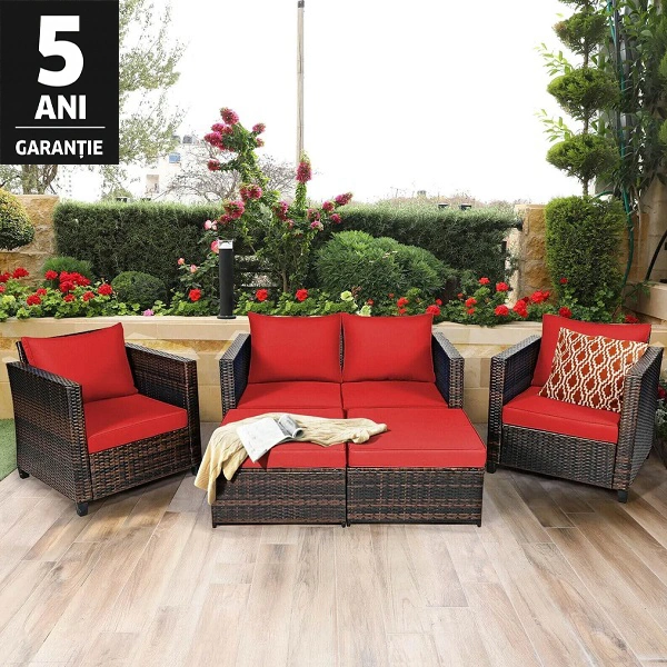 Perne pentru mobilier gradina – Rosu 2131 Perne din burete pentru exterior Rosu 2131