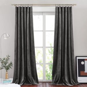 grey velvet blackout curtains drapes