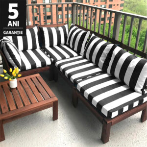 Perne pentru mobilier gradina dungi alb-negru