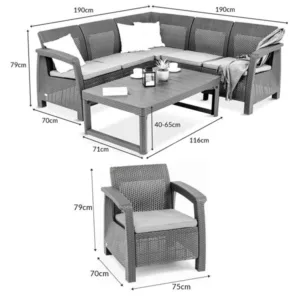 Mobilier de gradina Trufi Bahamas gri