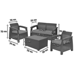 Mobilier de gradina Trufi Santiago maro