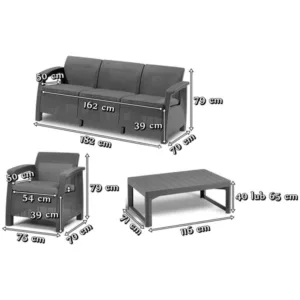Mobilier de gradina Trufi Corsica maro