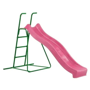 Tobogan 235 cm 300 cm roz deschis cu scara metalica verde