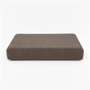 Pernă pentru mobilier la comandă din catifea raiată, culoare bej realizată pe dimensiuni personalizate