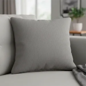 Perne mobilier la comandă din catifea raiată gri deschis pentru terasă și grădină