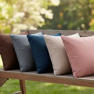 Set perne la comandă din catifea raiată roz pastel prăfuit pentru mobilier