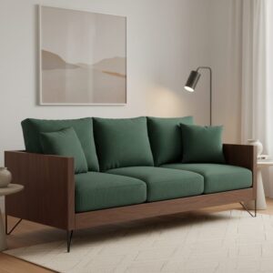Perne decorative din catifea raiată verde realizate la comandă