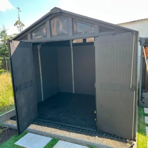 Magazie din plastic Keter Stronghold 2.0 gri usi deschise
