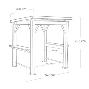 Acoperis pentru gratar Keter Gazebo dimensiuni