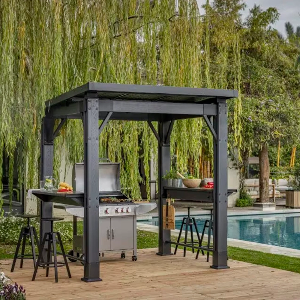 foisor_gazebo_keter_plastic_rezistent Acoperis pentru gratar Keter Gazebo asamblat in gradina