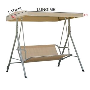 Schema masurare acoperis si copertina balansoar de gradina pentru comanda textil de schimb la Trufi.ro