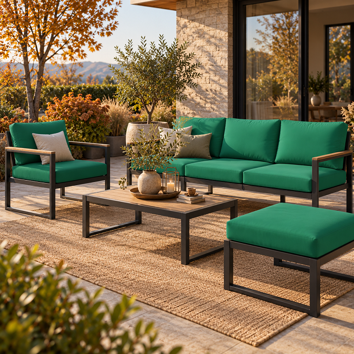 Perne si Huse perne Exterior la Comanda, Verde 878 , material impermeabil Oxford 600d UV, orice dimensiuni la comanda